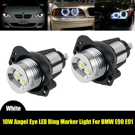 Pair Led Angel Eye Halo Ring Marker Light Bulb Fits For Bmw E E