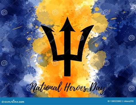Barbados National Heroes Day Abstract Flag Stock Vector