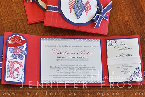 Red Hat Society Christmas Invitations - Papercraft by Jennifer Frost