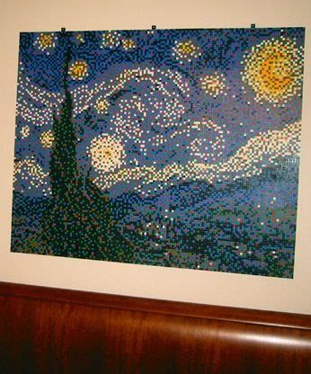 Vincent Van Gogh's Starry Night in Lego! | Starry night van gogh, Lego mosaic, Starry night