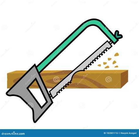 Hacksaw Cut Wooden Stock Vector CartoonDealer 182001116