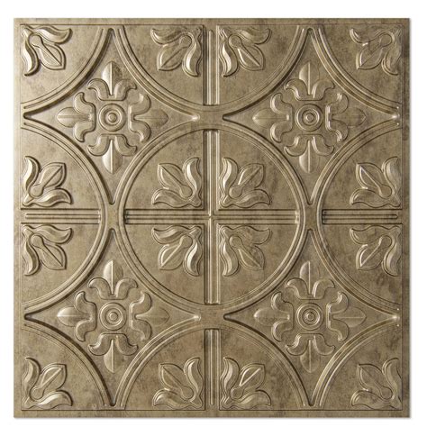 Art3d Drop Ceiling Tiles 2x2, Glue-up Ceiling Panel, Fancy Classic Style, Antique Gold 12 ...