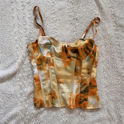 Plt Orange Corset Top Size 2 Worn Once Depop