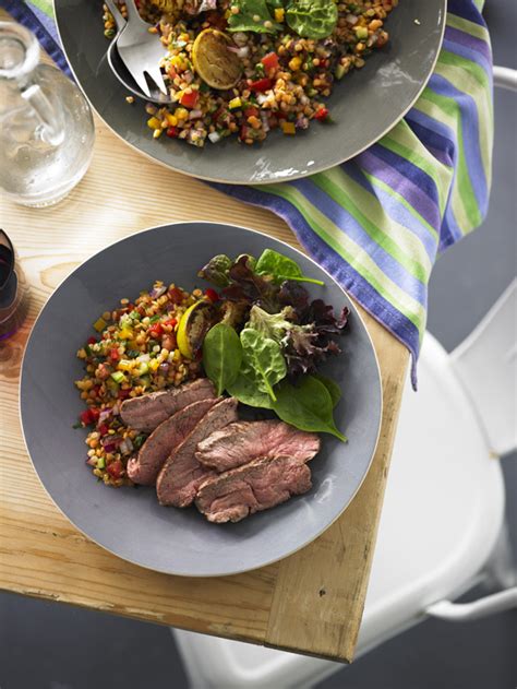 Lamb Rump Steaks With Red Lentil Salad Recipe Australian Lamb