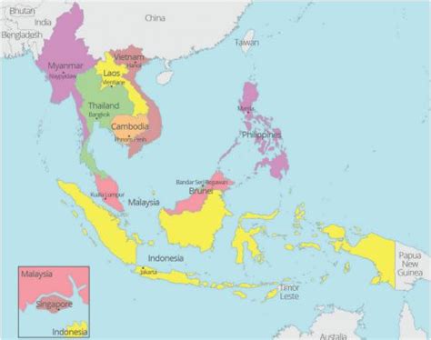 Peta ASEAN Lengkap dengan Letak Geografis dan Astronomis