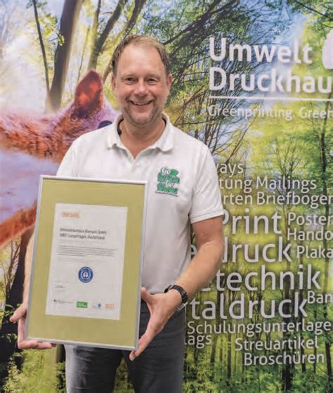 Grün drucken mit Blauem Engel UmweltDruckhaus Hannover