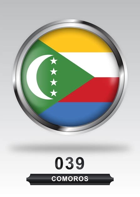 Premium Vector Comoros Flag Badge Icon Full Vector