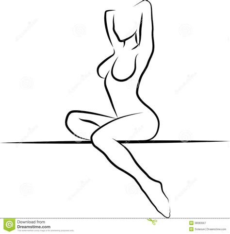 Nude Woman Stock Vector Illustration Of Sitting Lubricate