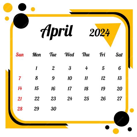 April 2024 Calendar Template Vector April 2024 Calendar 58 Off