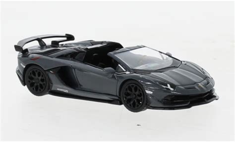 Miniature Lamborghini Aventador 1 64 Mini GT SVJ Roadster Metallise