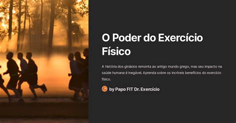 O Poder Do Exerc Cio F Sico