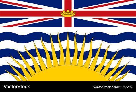 Flag of british columbia correct size and colors Vector Image