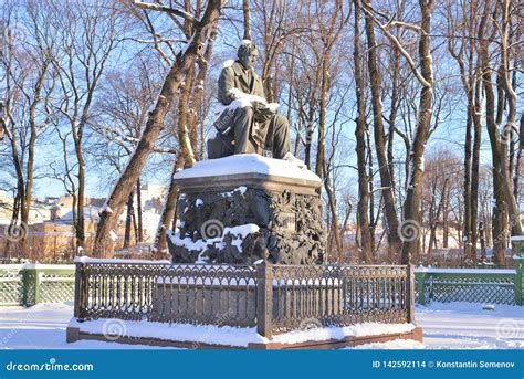 Monument to Ivan Krylov editorial stock image. Image of sculpture ...