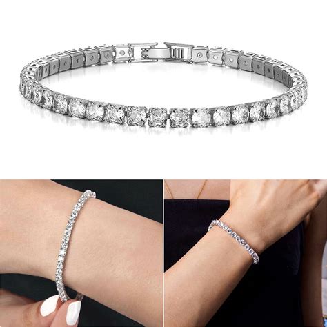 Tennis Bracelets For Women Eeekit Gold Silver Plated Cubic Zirconia