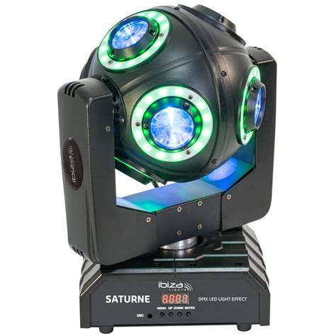 Lyre LED SATURNE 4 EN 1 avec 8 anneaux RGBW Lyre Effet Lumière sur