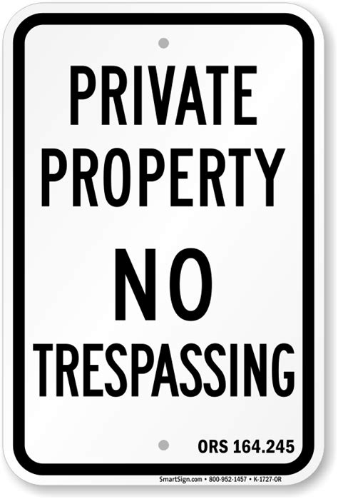 Oregon No Trespassing Signs