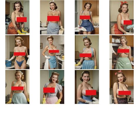 Housework Calendar Naked Women Big Breasts Pin Up By Desirecalendars Etsy