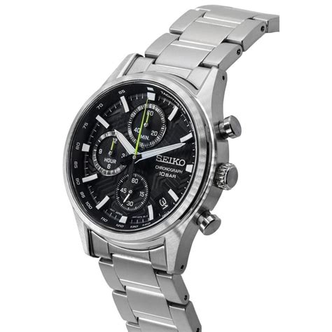 Seiko Conceptual Chronograph Black Dial Quartz SSB419P1 100M Mens Watch