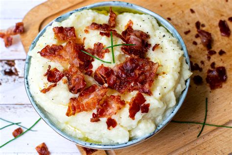 Low Carb Blumenkohlp Ree Mit Gebratenem Speck