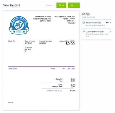 Freshbooks Invoice Template * Invoice Template Ideas