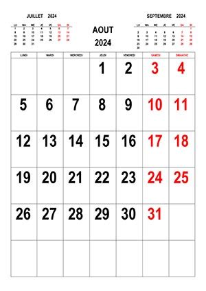 Calendrier Aout Calendrier Su