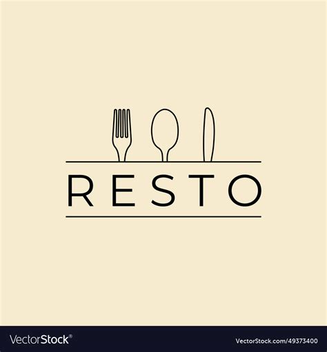 Food minimalist logo line art icon design Vector Image