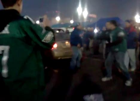 Giants and Eagles Fans Fight in Parking Lot After Game - Crossing Broad