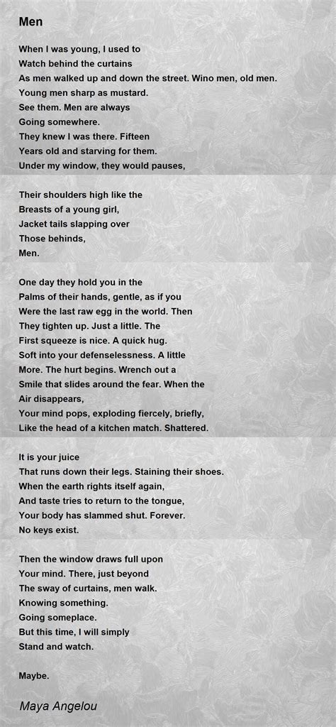 Men Men Poem By Maya Angelou