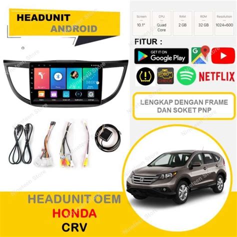 Jual Headunit Android OEM Honda CRV Gen 4 10 Inch PNP Lengkap Dengan