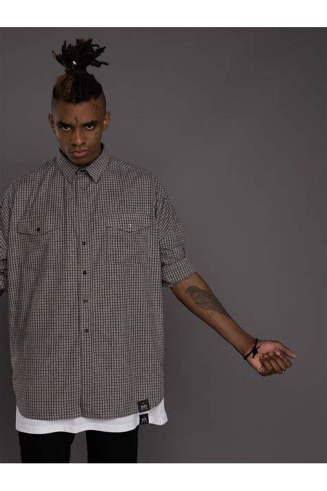 Рубашка мужская Oversize серая в клетку Black Limit купить в Киеве и ...