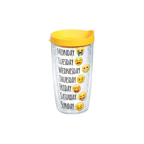 Tervis Emoji Days Of The Week 16 Oz Clear Tumbler With Lid 1232816 The Home Depot Clear