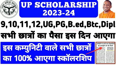 Up Scholarship Status 2024 जल्द चेक करें Scholarship पैसा आपके अकाउंट