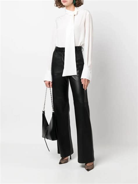 Givenchy Pussy Bow Silk Blouse In White Modesens