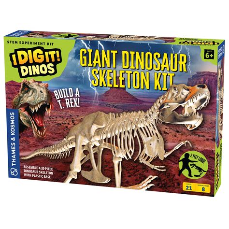 Buy Thames & Kosmos Giant Dinosaur Skeleton Kit | STEM Activity | Build a 26-in Long T. Rex ...