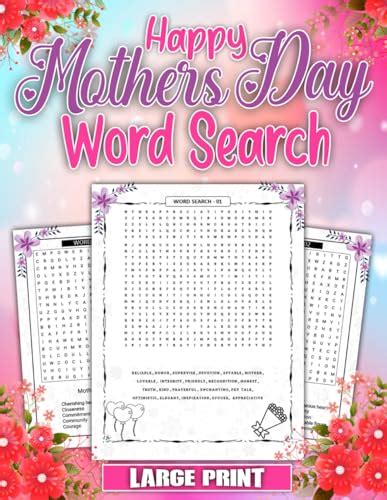 Happy Mothers Day Word Search Large Print Word Search Puzzles Book