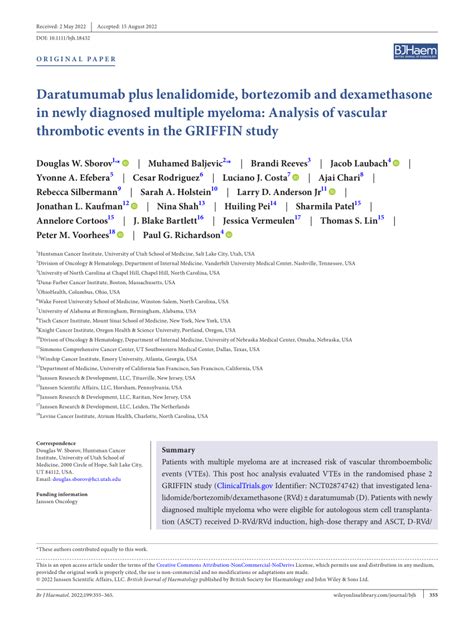 Pdf Daratumumab Plus Lenalidomide Bortezomib And Dexamethasone In