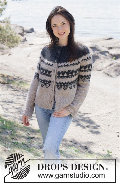 Moonlit Mountain Cardigan DROPS 252 6 Bezpłatne wzory na druty od