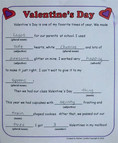 Free Printable Valentine S Day Mad Libs Printable Word Searches