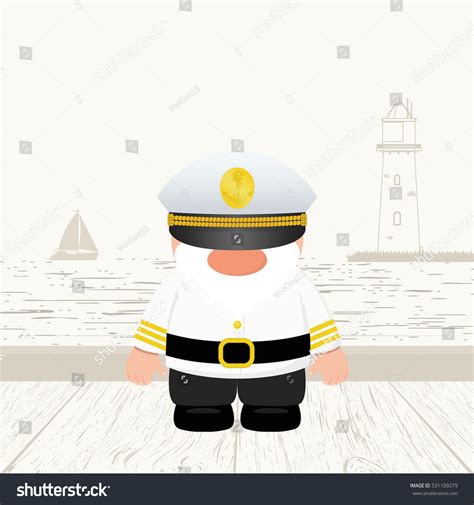 Funny Captain Vector Illustration Stock Vector 531109279 Shutterstock