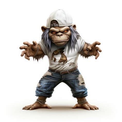 Premium Photo Greek Rapping Gorilla Cartoon Photorealistic Rendering