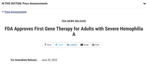 Fda首次批准血友病a基因治疗药物 知乎