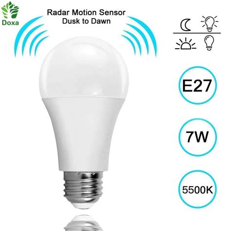 Radar PIR Motion Sensor Light Bulb E27 Auto Smart Infrared Body Sound