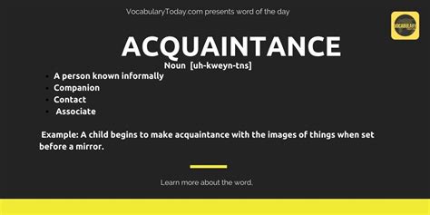 acquaintance meaning usage quotes  social examples word