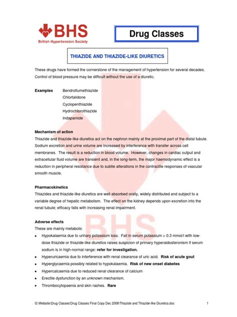 Thiazide and Thiazide-Like Diuretics | Nephrology | Medicine