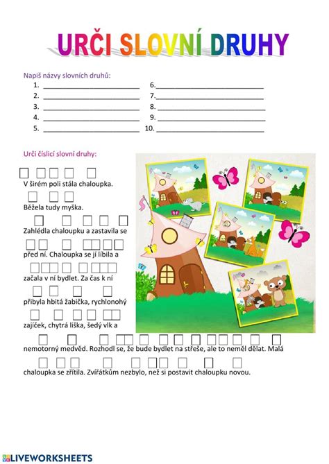 Slovn Druhy Interactive Worksheet For T You Can Do The