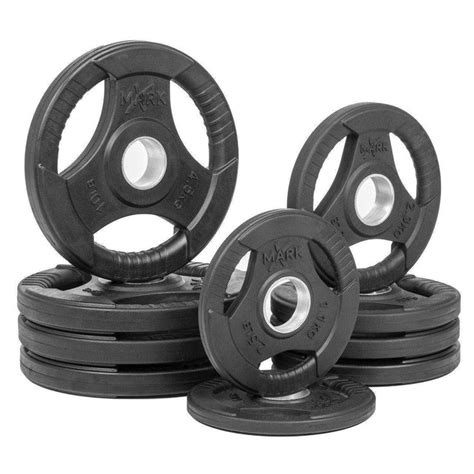 Xmark Rubber Coated Tri Grip Olympic Plate Weight Package XM 3377 BAL