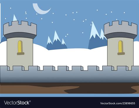 Castle 2d game background Royalty Free Vector Image