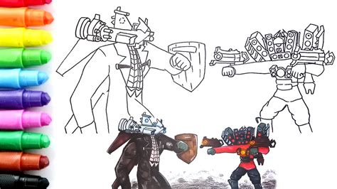 How To Draw Titan Cameraman Upgraded Vs Titan Speakerman Upgraded