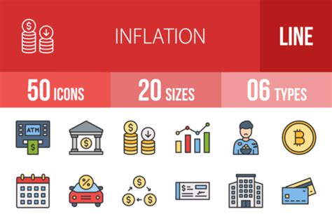 Inflation Filled Line Icons Graphic By Iconbunny Creative Fabrica