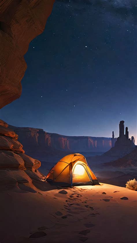 Starry Night Camping in Desert Wilderness - backiee